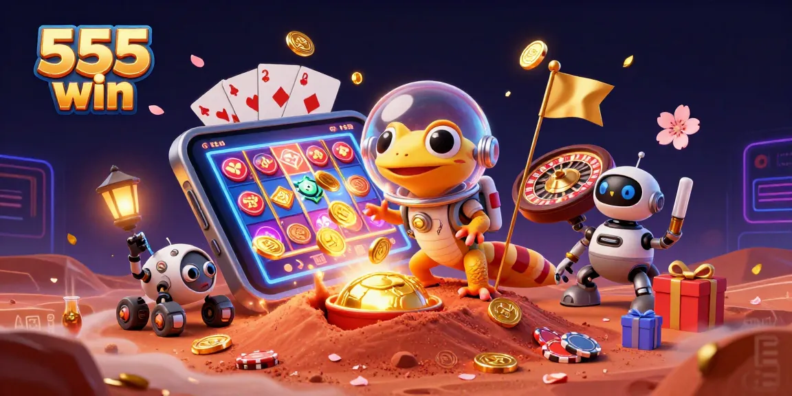 Win big with 555 win as a 3D Martian gecko discovers a golden casino on Mars.