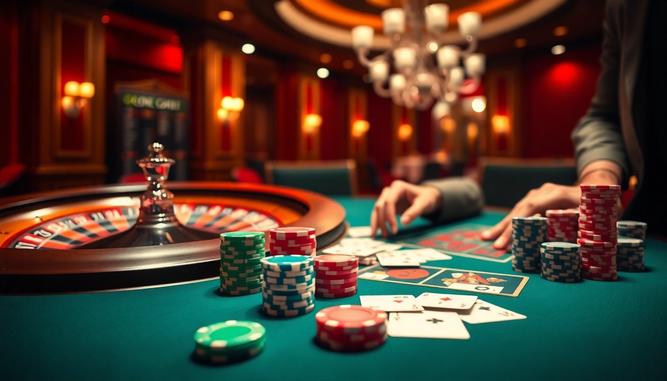 Experience the thrill of betting at https://gg88.black/ with a luxurious casino setup featuring roulette and poker.