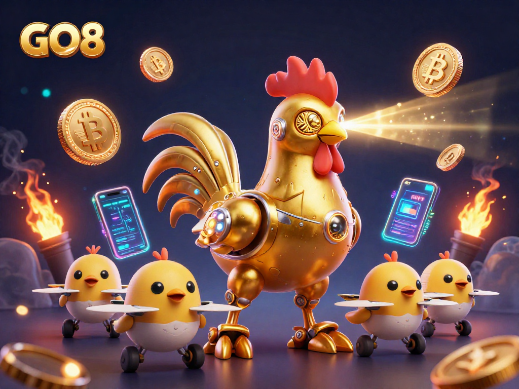 Experience the excitement of GO8 casino with vibrant characters and dynamic gaming elements.