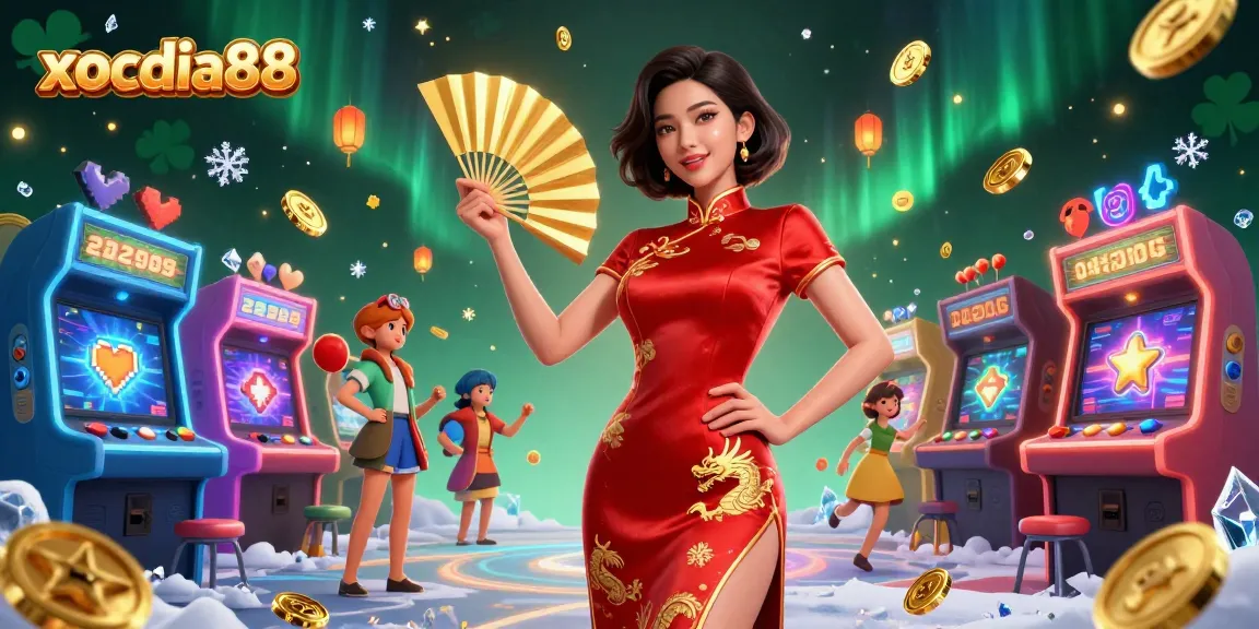 xocdia88 showcases a vibrant casino scene with rich elements, from Asian visuals to engaging game symbols.