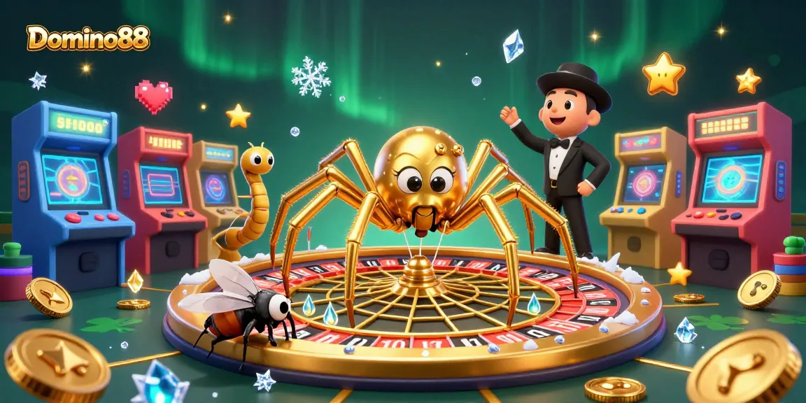 Experience the excitement of Domino88 in a vibrant, animated casino scene with dynamic game elements.