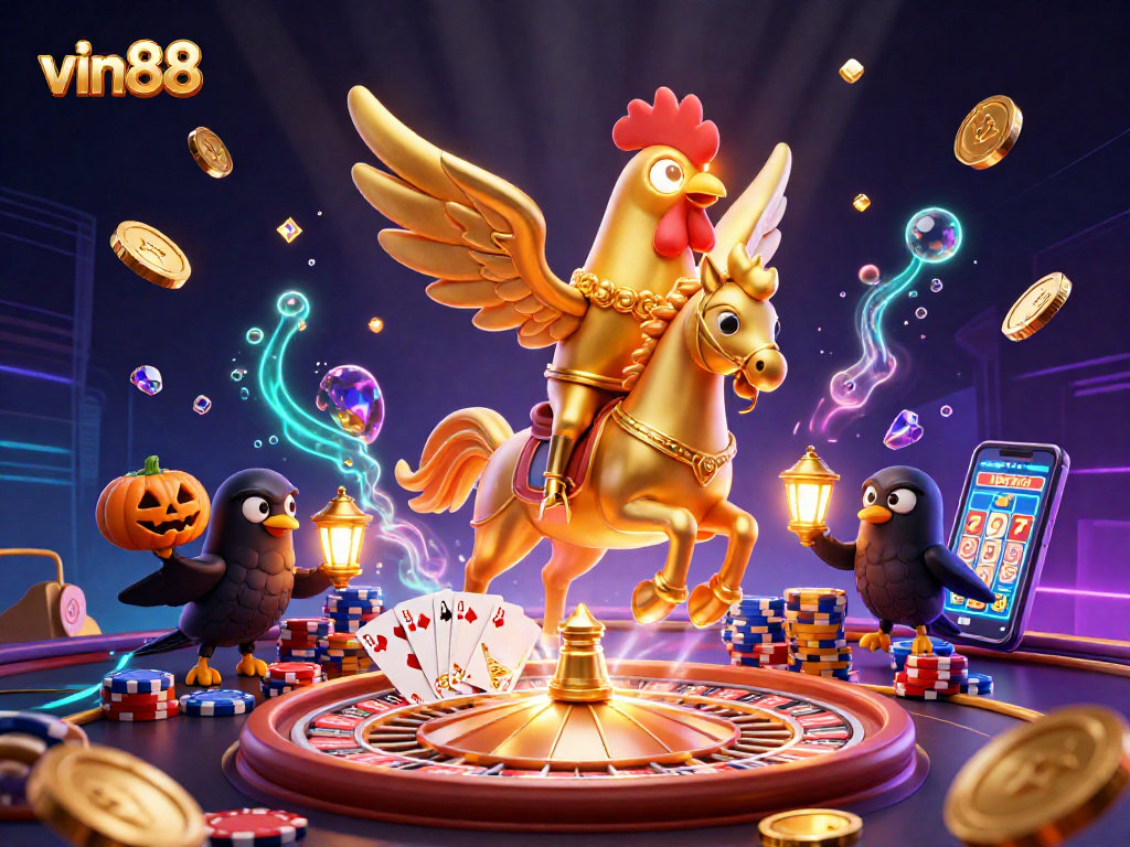 Experience thrilling wins at vin88 with vibrant casino elements and dynamic characters.