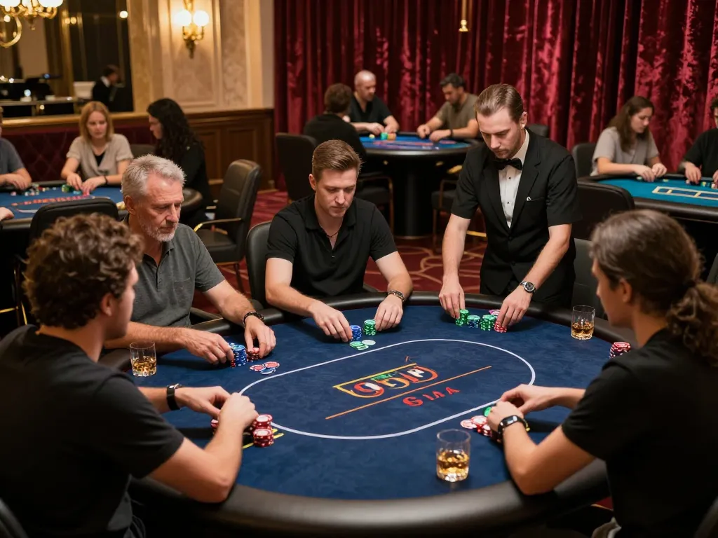 LUCKY88 elite poker scene showcasing high-stakes action and elegant decor in a luxury casino
