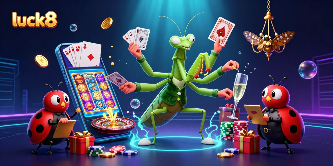 Experience exciting gaming with luck8 as the mantis card sharp deals cards at an online casino.