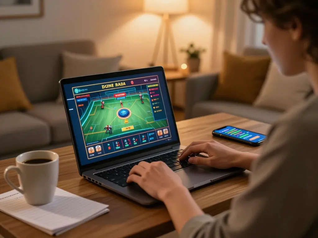 Person actively engaging with the online casino DH88, enhancing their betting experience.