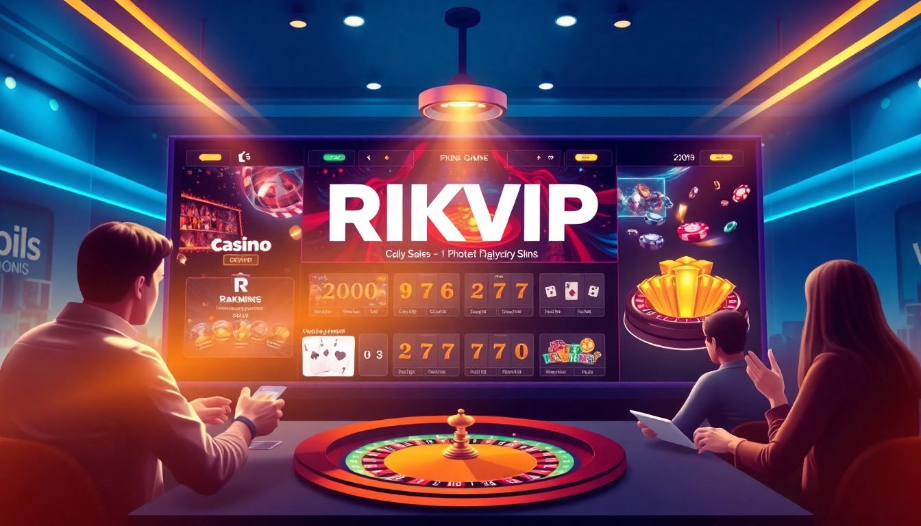 Rikvip online gambling platform displaying diverse casino games in a vibrant, user-friendly interface.