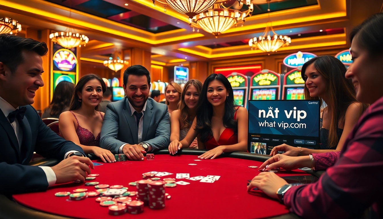 Experience the excitement of high-stakes play at nhatvip.com with vibrant poker chips and cards.