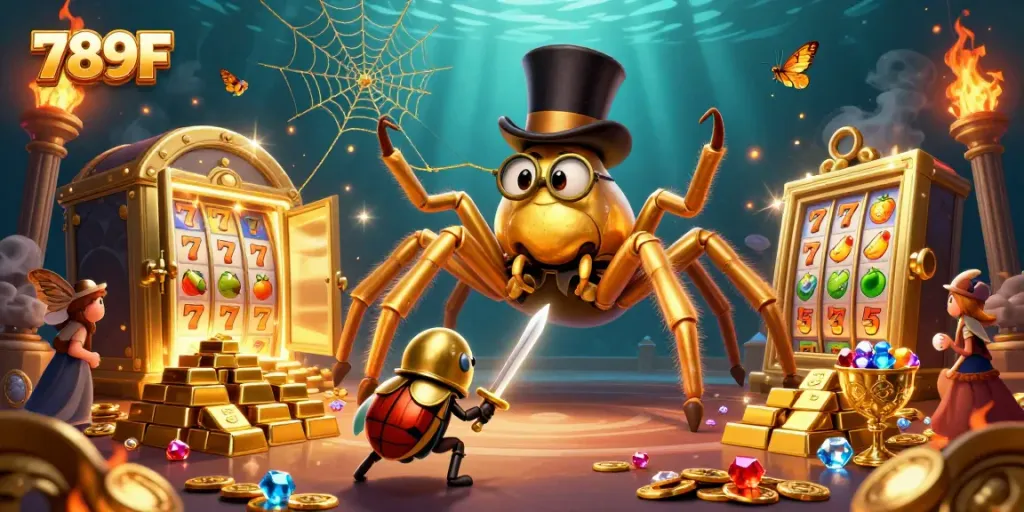 Engage with thrilling 789F casino adventures as the golden tarantula weaves excitement under treasure vaults.