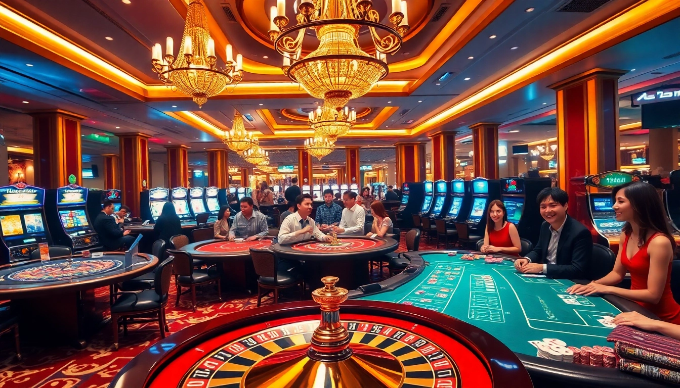 Experience the excitement of gaming at Nhà Cái XIN88 with vibrant tables and players engaging in thrilling games.