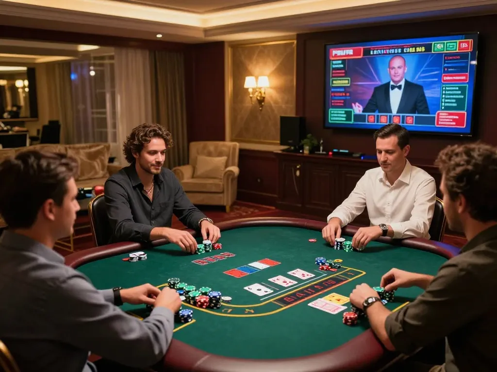 TA88 engaging players at an online blackjack table, showcasing vibrant gaming interface and lively atmosphere.