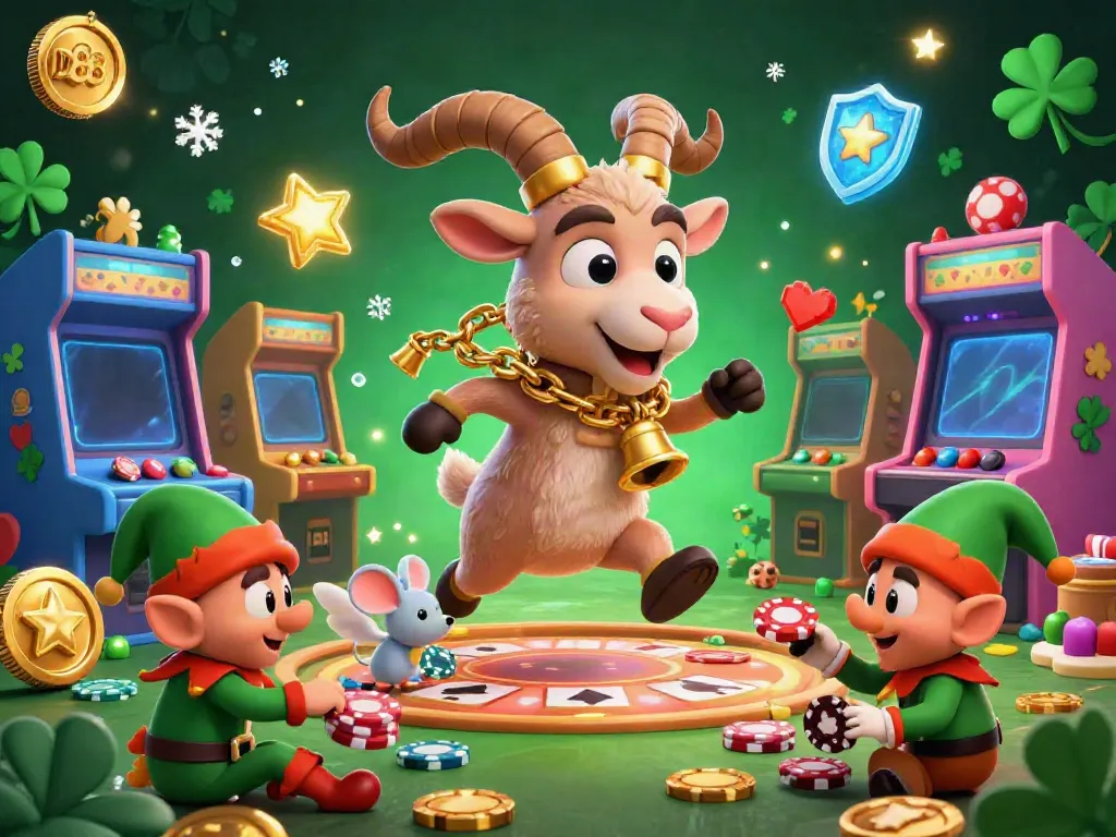 Experience the lively chaos of DN88's holiday-horror casino with Krampus and elf gremlins stealing poker chips.