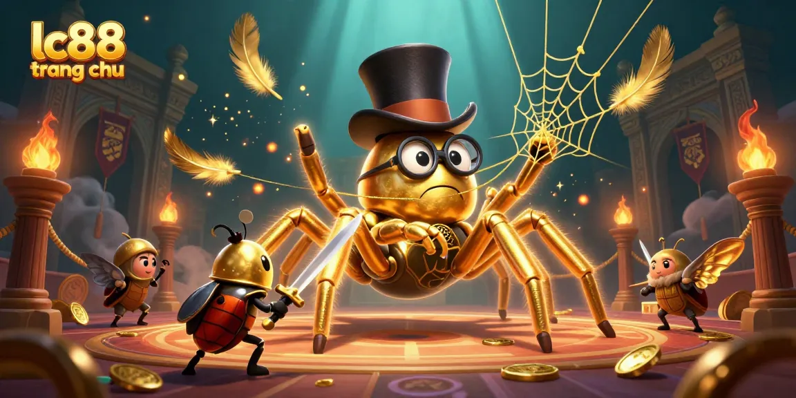 Experience thrilling adventures with the giant tarantula and brave beetle knight in the lc88 trang chu scene.