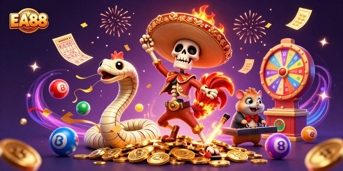 Experience thrilling gameplay at EA88 with festive casino elements radiating excitement.