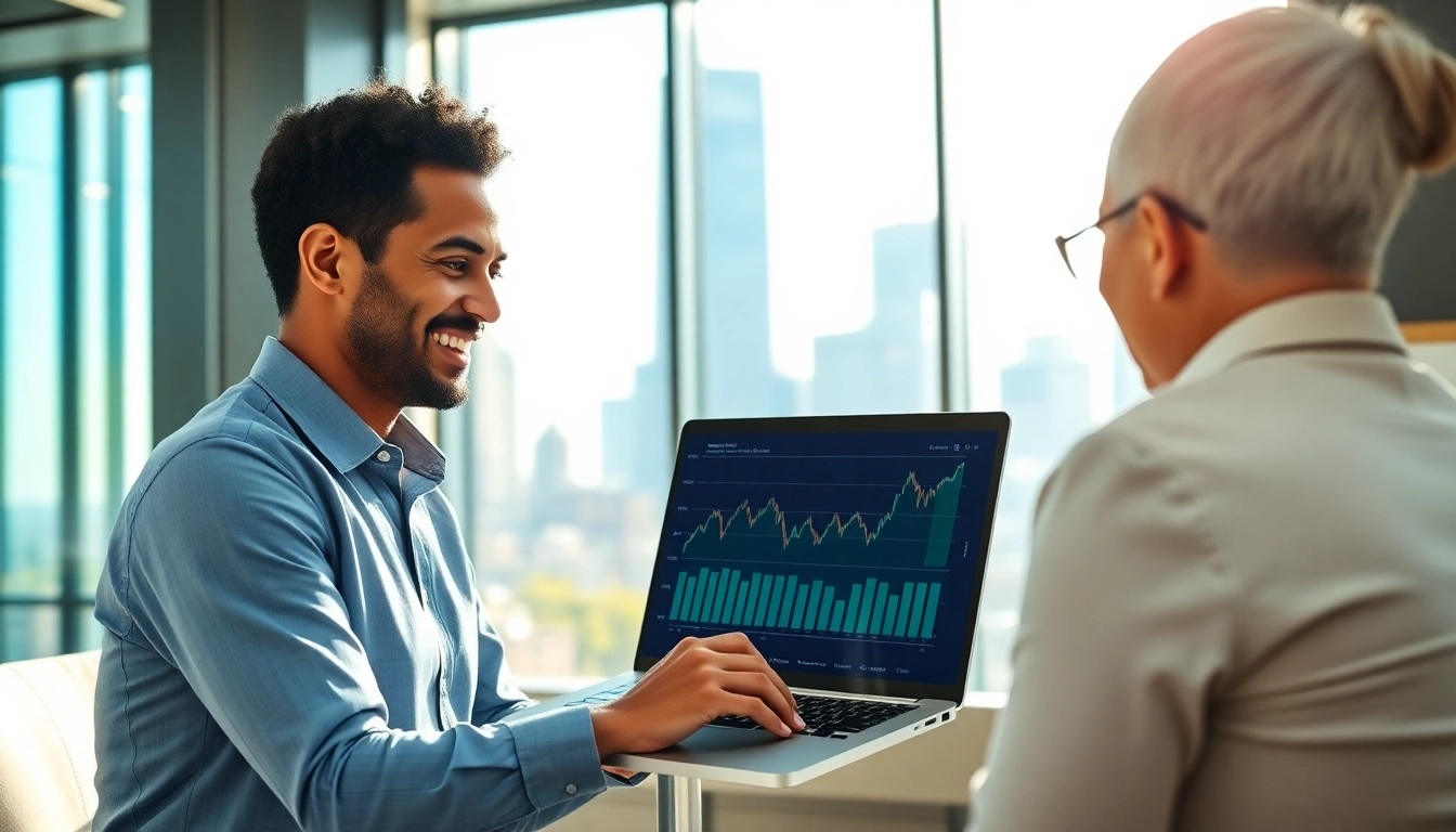 Certified financial advisor providing expert guidance to a client in a bright office.