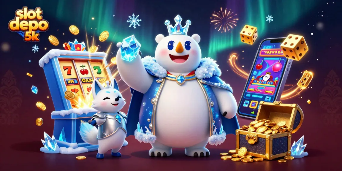 Experience excitement with slot depo 5k jackpot action in a vibrant 3D casino scene!