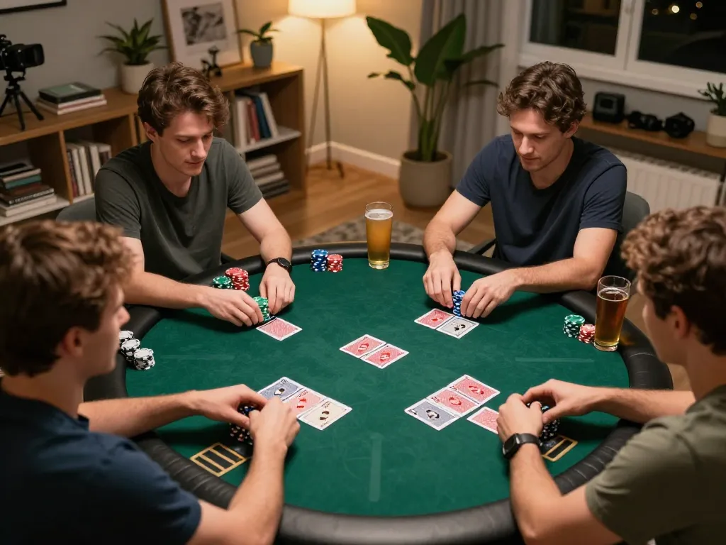 KJC players strategizing in an engaging online poker game with vibrant atmosphere