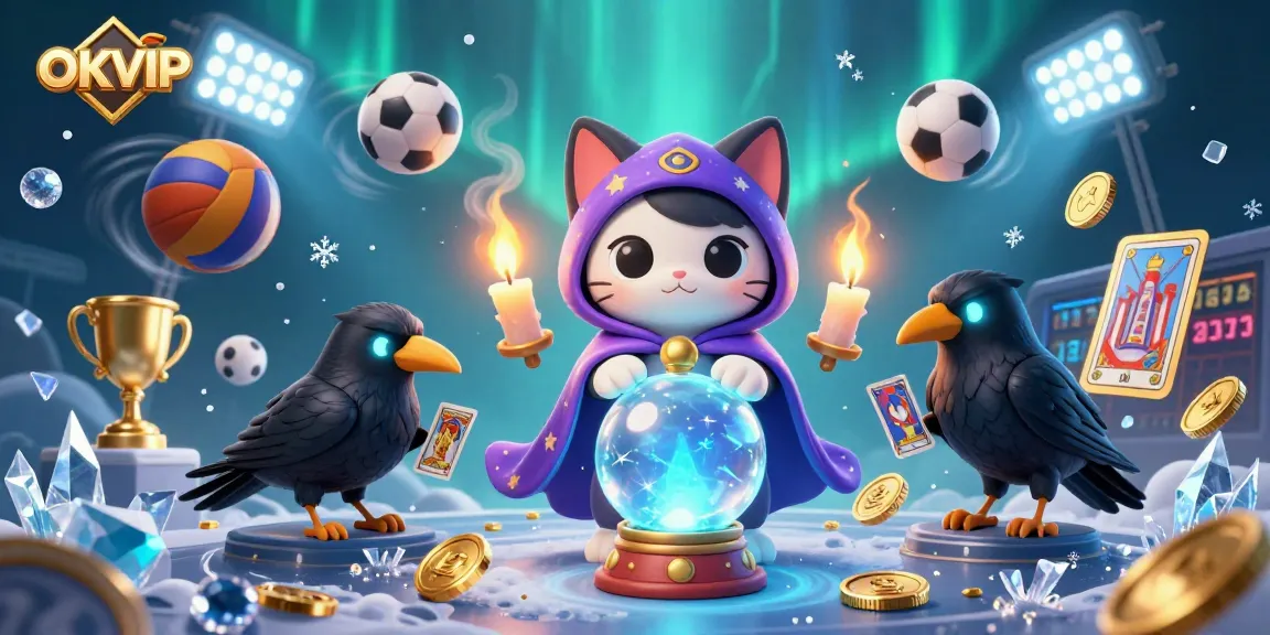 Experience the thrill of betting with OKVIP in a vibrant, action-packed 3D casino illustration.