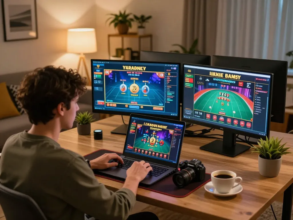 ee88go player engaging in live dealer games from a cozy home office