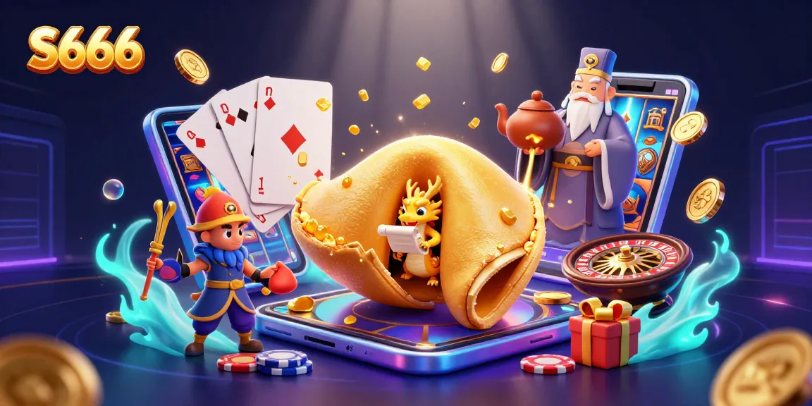 Spin to win at S666 with engaging games featuring golden fortune cookies and lively characters.