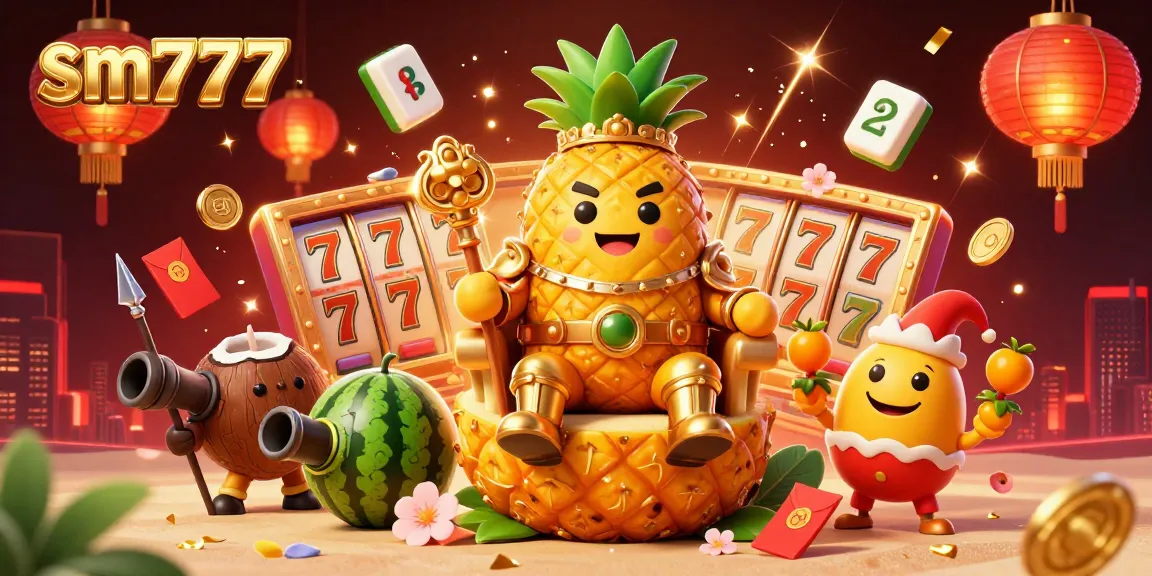 Experience the thrilling essence of sm777 with a vibrant casino illustration featuring characters and lively gaming elements.