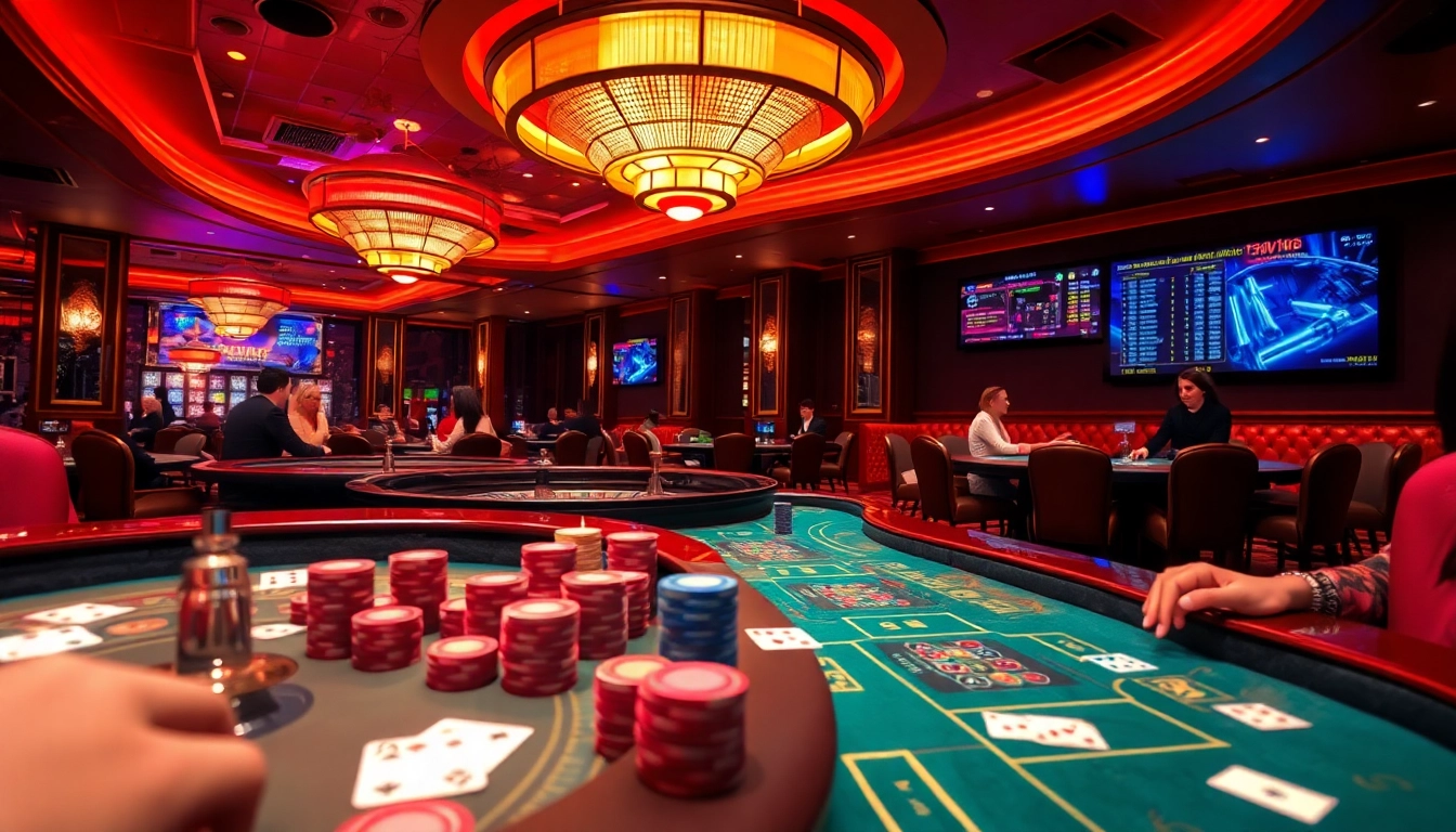 78Win players engaging in an exciting high-stakes poker game in a luxurious casino.