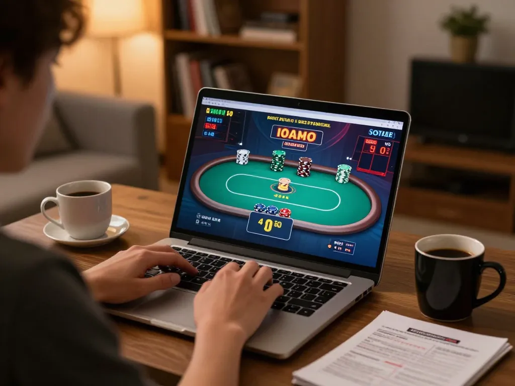Engaging online casino strategy at 23win168 with player focusing on poker game