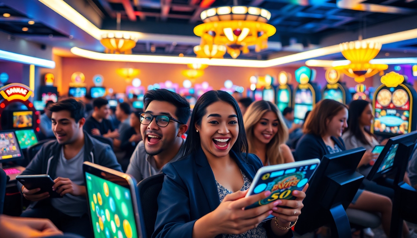 Diverse players engaged in exhilarating online games at https://nk88.gg/, showcasing excitement and anticipation.