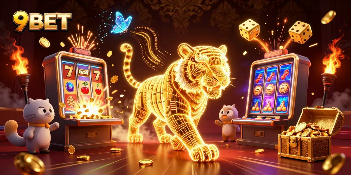 Experience thrilling gameplay at 9BET with vibrant slot machines and dynamic casino elements.