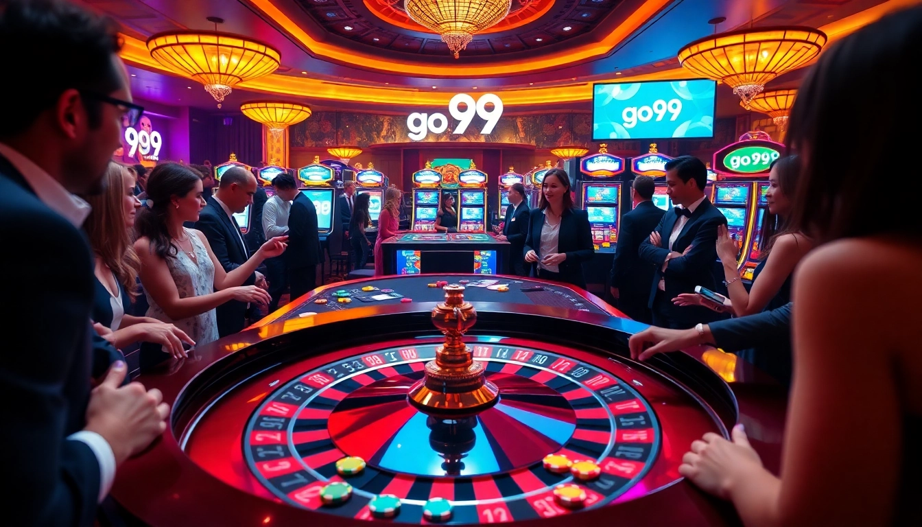 Players enjoying a thrilling roulette game at go99 casino, featuring vibrant chips and an interactive atmosphere.