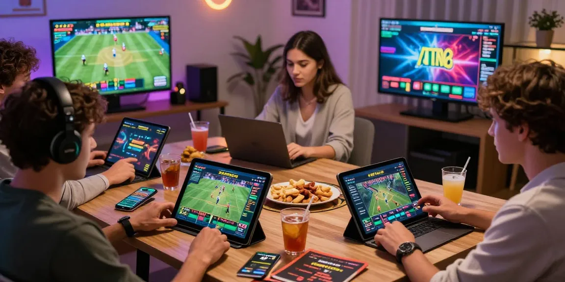 Players actively engaging with the 181bet platform in a vibrant home setting, enjoying live betting experiences.