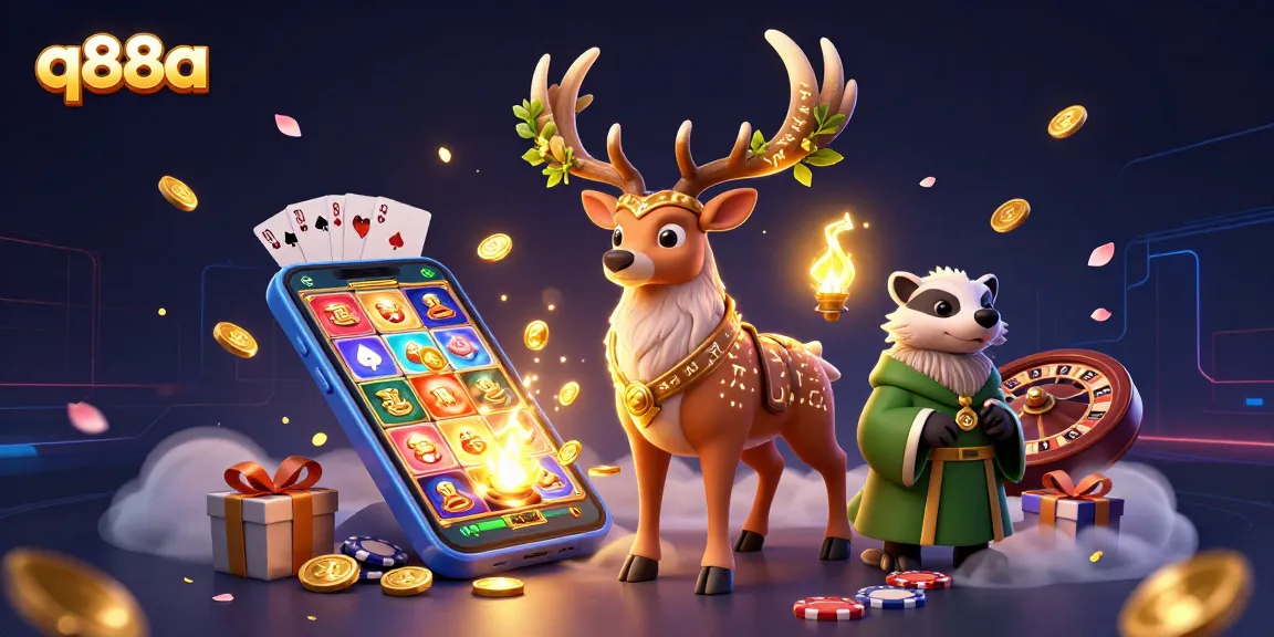 Experience thrilling gameplay with q88a as a Celtic stag and badger navigate the casino world.