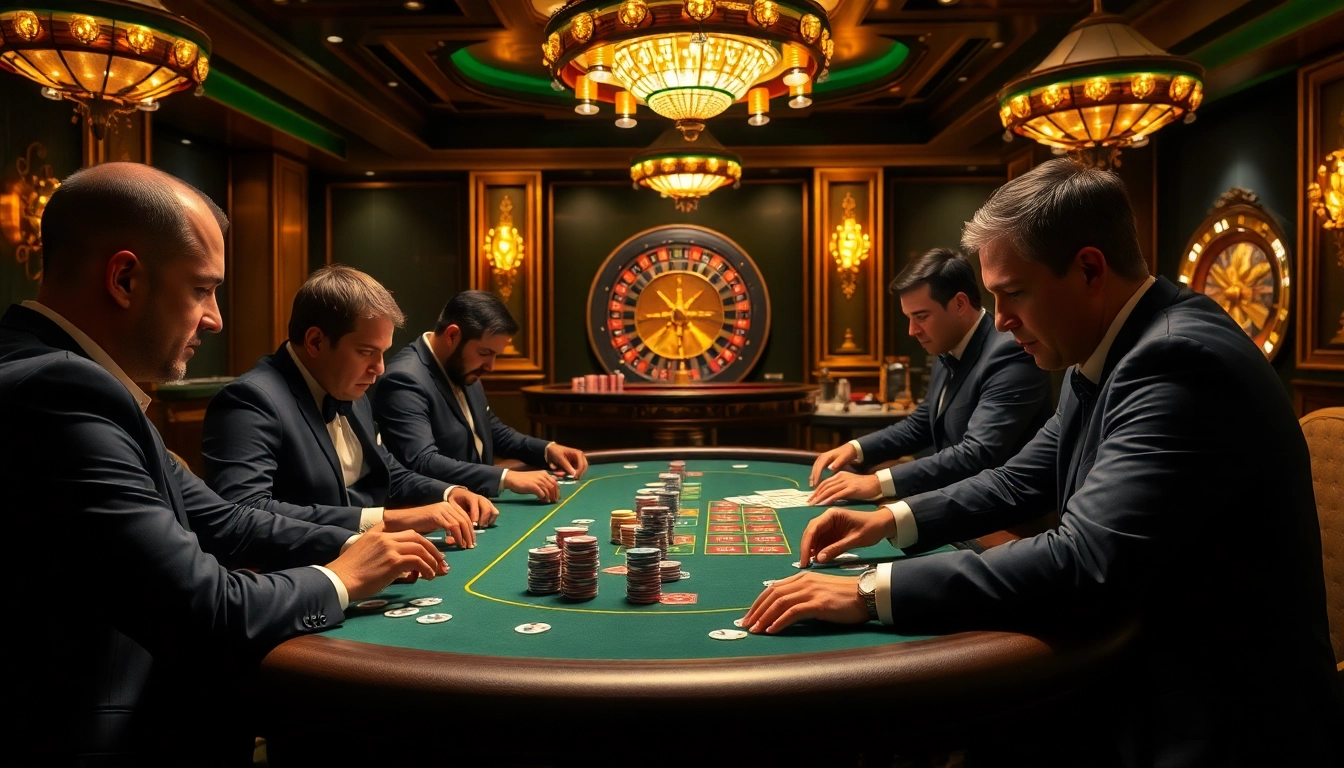 Socolive captures a thrilling poker game featuring intense players and luxury casino elements.