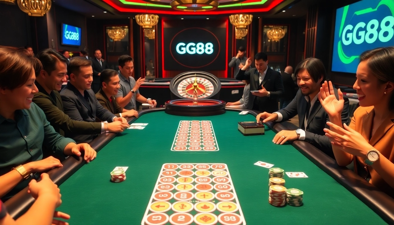 Experience excitement at the GG88 poker table with vibrant gameplay and luxury elements.