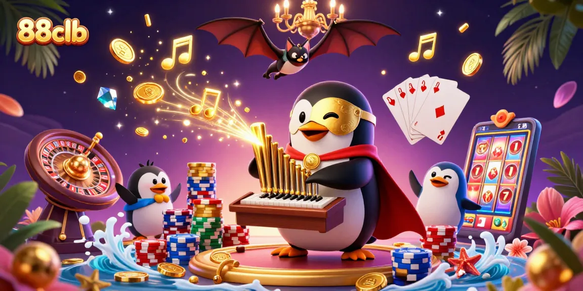 Experience the excitement of 88clb casino with vibrant gold coins and lively gaming elements.