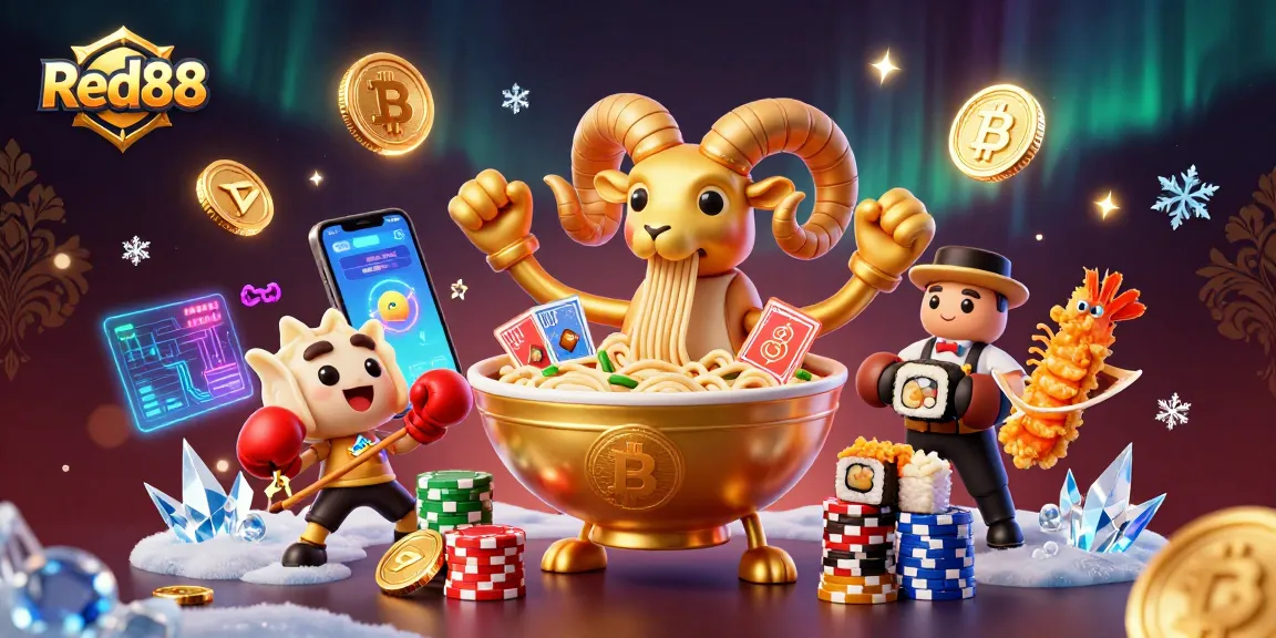 Experience Red88's thrilling casino adventures with animated characters and crypto elements.