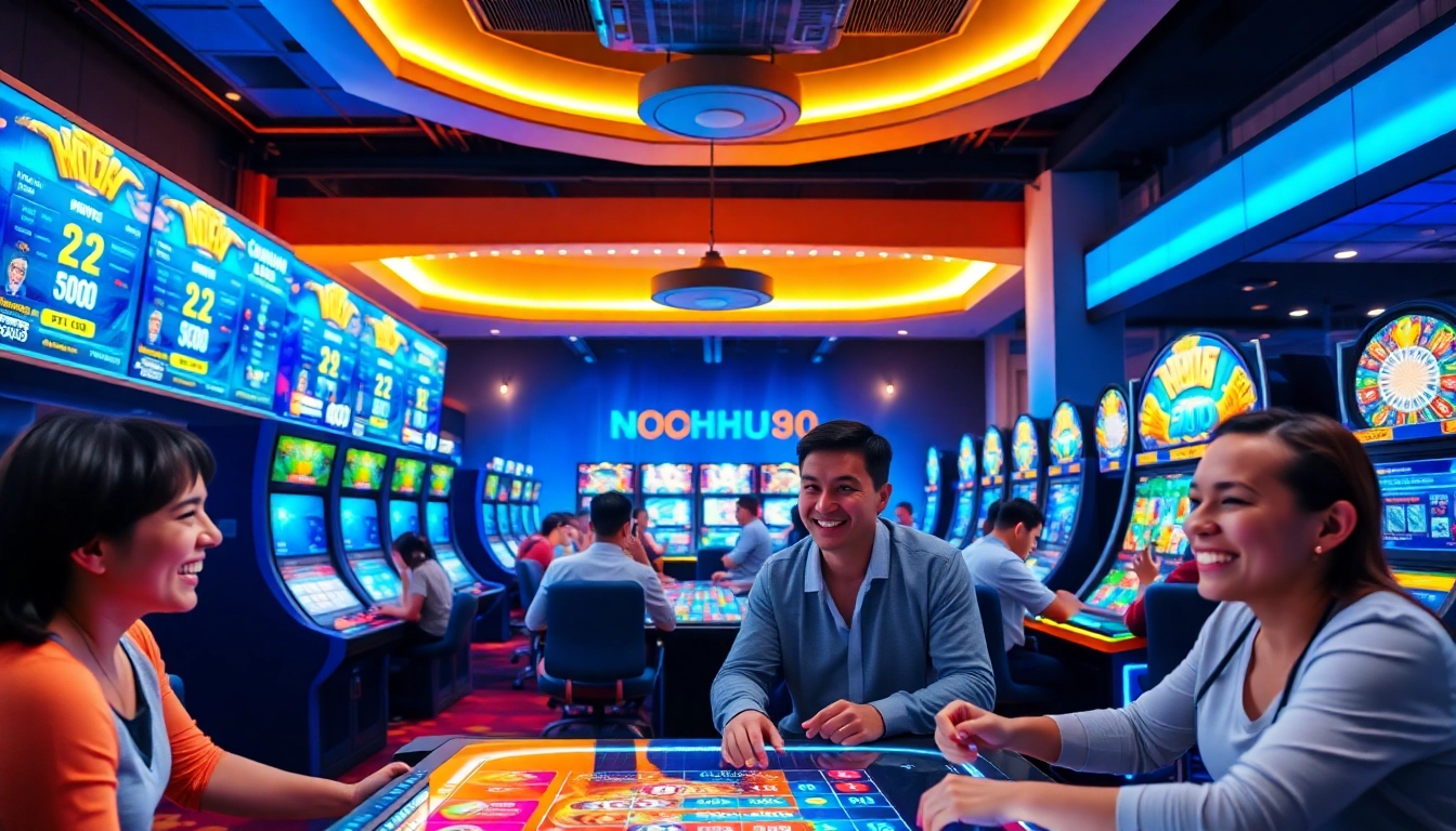 Experience the excitement at NOHU90 online casino with vibrant gaming scenes.