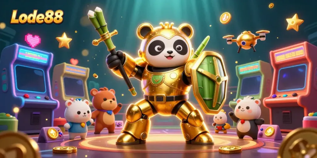 Lode88 showcases a thrilling 3D casino adventure with dynamic characters and vibrant gaming elements.