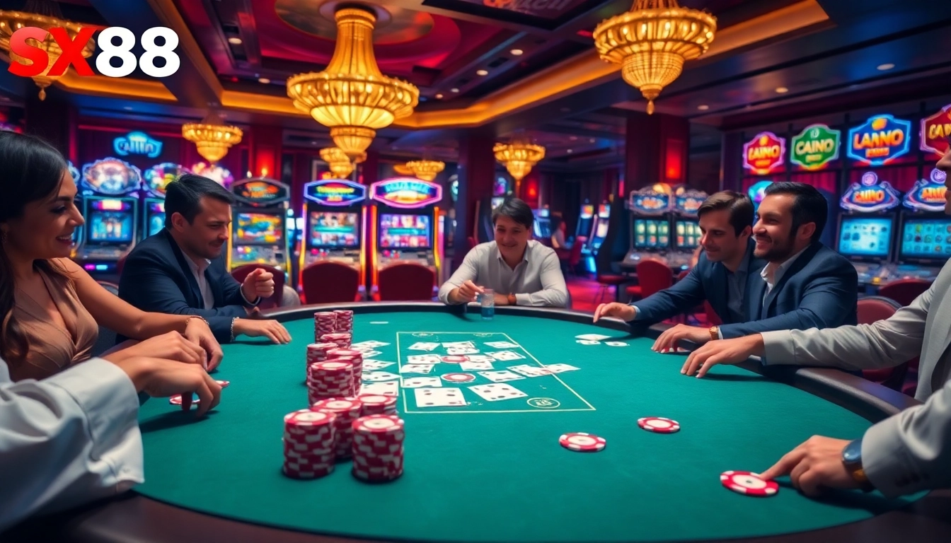 Experience thrilling gameplay at sx88 with vibrant casino tables and dynamic players.