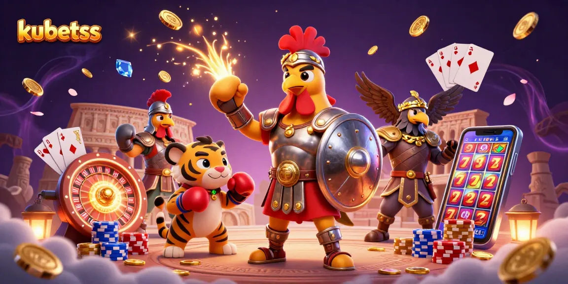 Experience the excitement of kubetss with a dynamic gladiator scene showcasing action-packed gambling elements