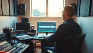 Learn online mastering techniques with a professional audio engineer in a modern studio.