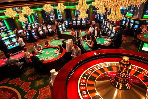 Players engaging in vibrant casino action at 33win, showcasing excitement and high stakes.