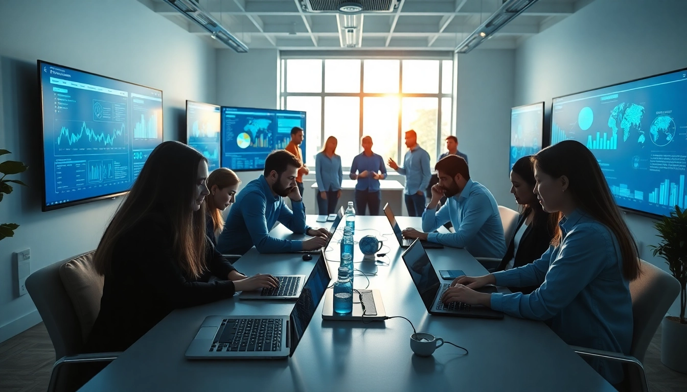 Team collaborating in professional setting, exemplifying AI automation agency in UK.