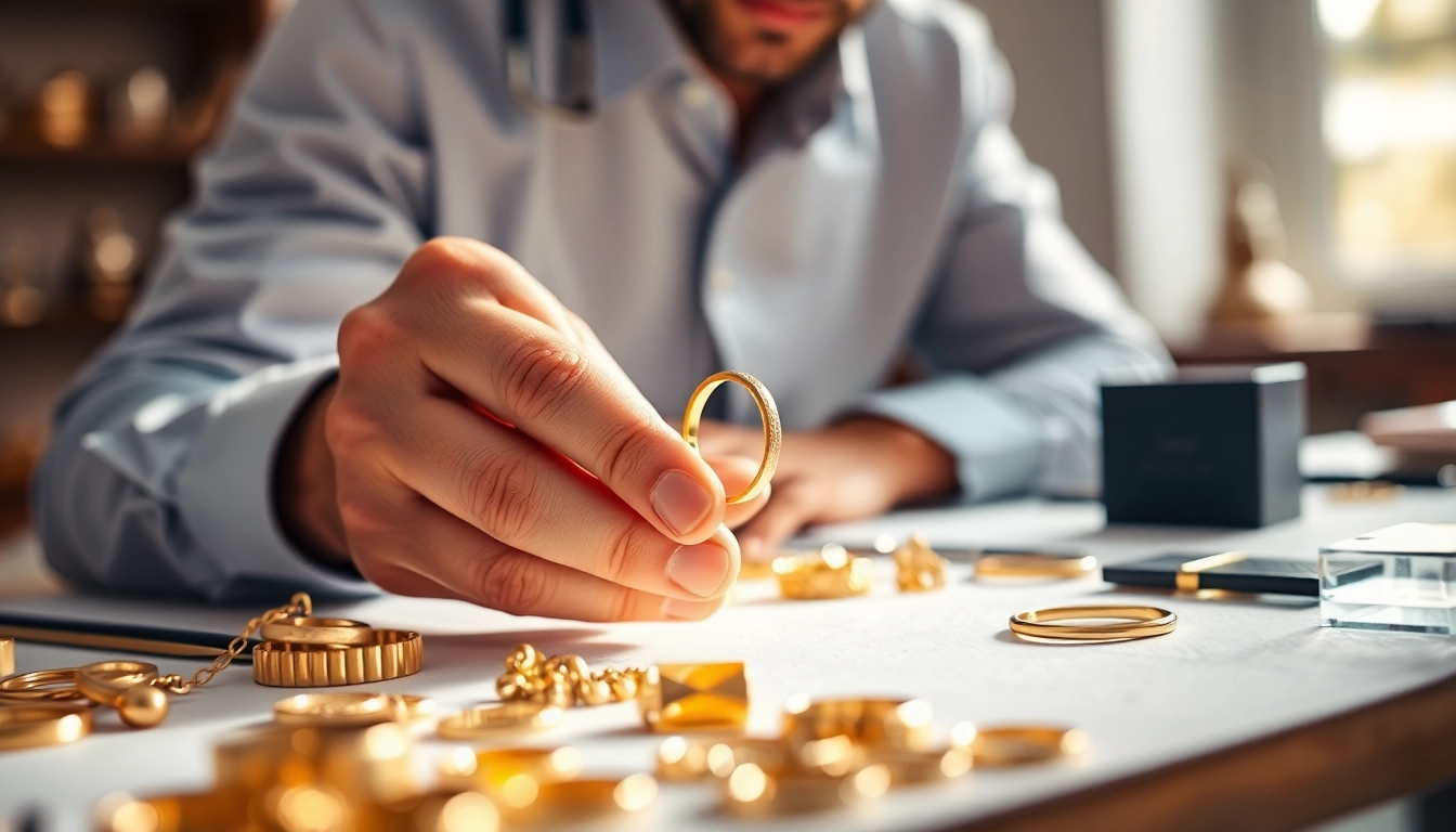 Valutazione di oro e argento durante un compro oro professionale.
