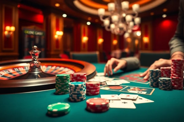 Experience the thrill of betting at https://gg88.black/ with a luxurious casino setup featuring roulette and poker.