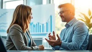 Engaged fiduciary financial advisor Hampton VA providing tailored advice in a modern office.