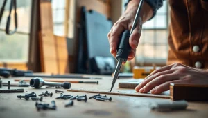 Craftsman using Wiha Centrofix screwdriver with SoftFinish grip to enhance precision in assembly tasks.