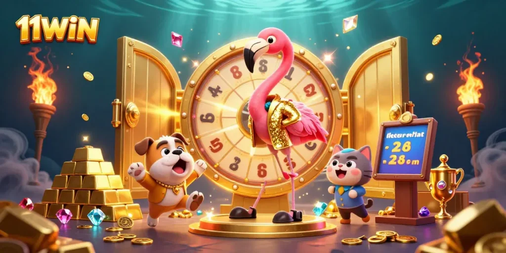 Experience exciting gameplay at 11WIN with a vibrant prize-winning scene of energy and anticipation.